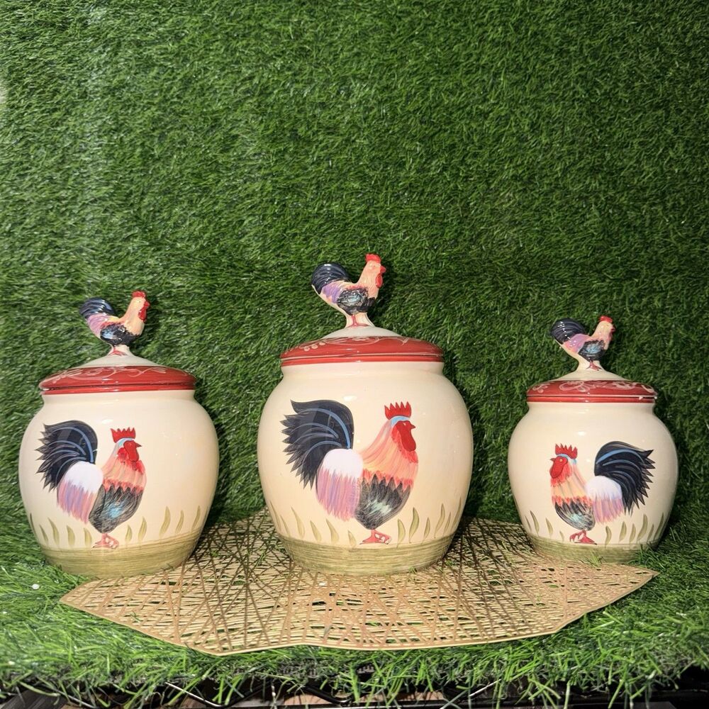 Home Interiors Rooster Collection Canister Set